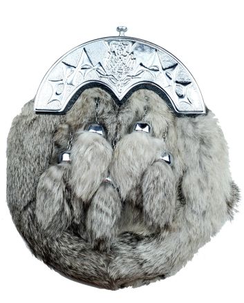 Scottish Grey Dress Rabbit Fur Sporran