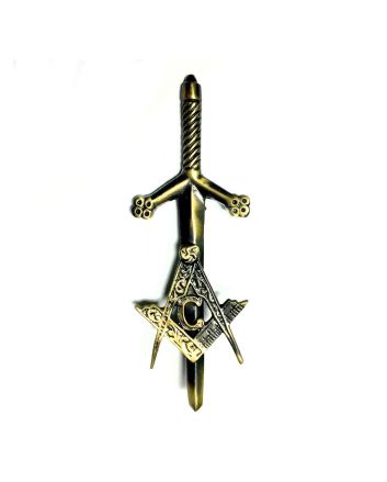 Claymore Sword Masonic Kilt Pin Celtic Design Burnt Golden Finish