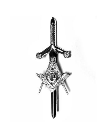 Claymore Sword Masonic Kilt Pin Celtic Design Chrome Finish