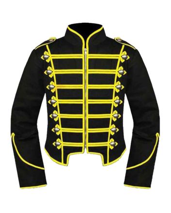 Black & Yellow Military Jacket For Man
