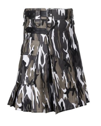 Camouflage Kilt with Leather Strap