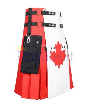 Canadian Maple Leaf Custom Made Kilt With Cargo Pockets