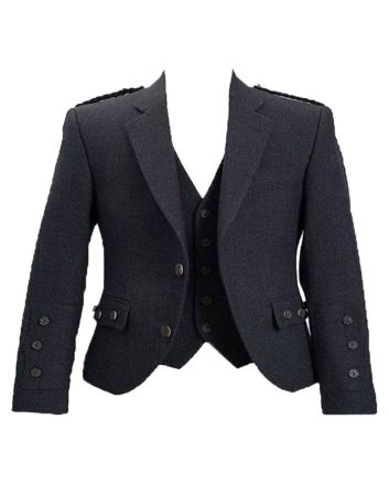 Crail Charcoal Tweed Klashich Jacket For Man