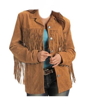 Eagle Beads Western Cowgirl Suede Leather Jacket