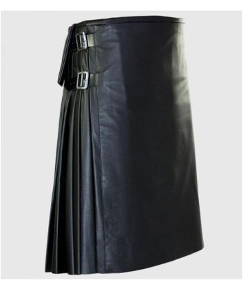 Fashionable Cowhide Leather Kilt