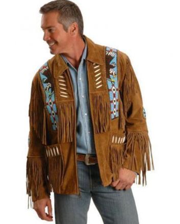 Men's Antique Eagle Beads Western Wears Fringe Jackets
