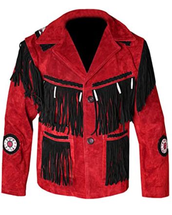 Men Traditional Western Cowboy Jacket coat with fringe and beads for sale