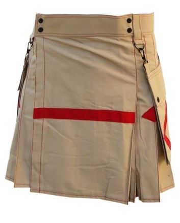 Modern Diagonal kilt for Men with cargo pockets custom made 