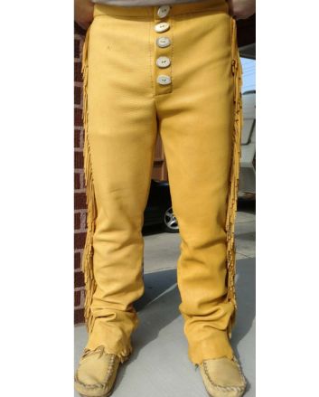 Native American Handmade Leather Cowhide Original Pants Trouser-for sale