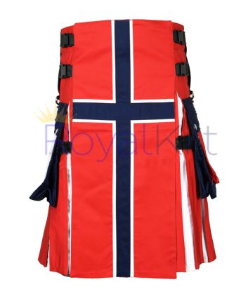 Norwegian Flag-Hybrid Kilt For Men -for sale