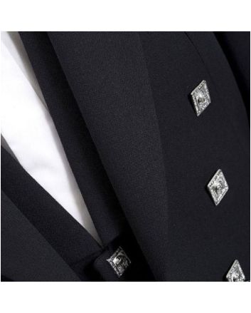 Prince Charlie  Kilt Jacket-Black & Waistcoat