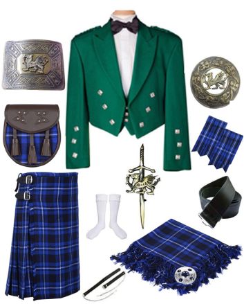 Prince Charlie Ramsey Blue Kilt Outfit