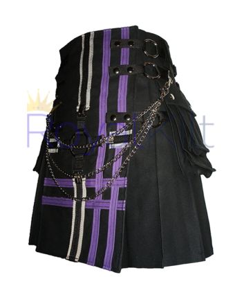Canvas Purple Medieval Cross Double Cross Design kilt