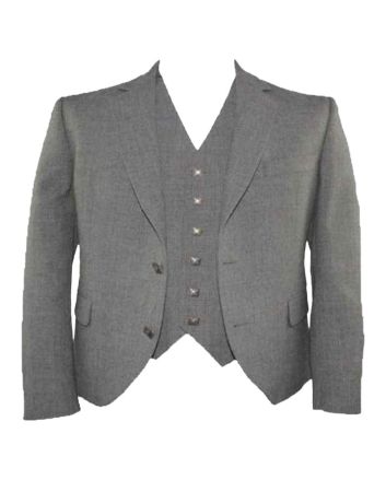 Tailored Grey Argyll and Waistcoat Set For Man