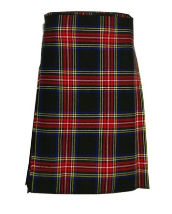 Black Stewart Tartan Traditional 8 Yard Scottish Kilt