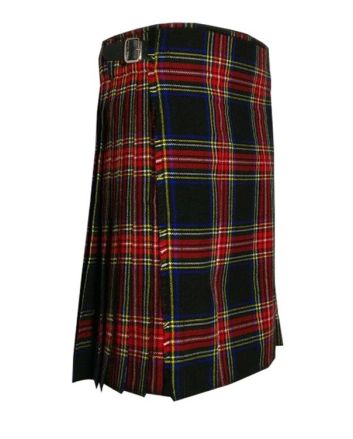 Black Stewart Tartan Traditional 8 Yard Scottish Kilt