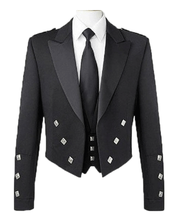 Prince Charlie Black Jacket & Waistcoat