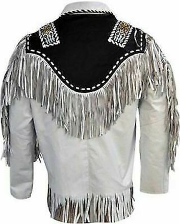 Western Cowboy Jacket, Fringes And Eagle Beads