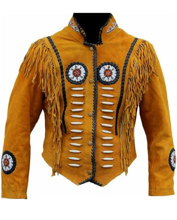 Women's Native Western Suede Leather Jacket wi