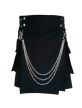 Black Fashion Kilt with Chain