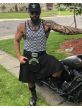 Scottish Plain Black Tartan Kilt Custom Made