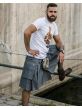 Charming Grey Utility Kilt for men