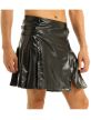 Leather Gladiator Pleated Split Kilt Scottish Skirt