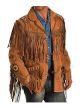 Men's Traditional Cowboy Western Leather Jacket Coat with Fringe  FOR SALE