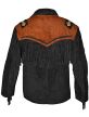 Genuine Cowboy Leather Jacket coat with fringe bones and beads