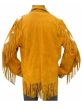 Men's Western Style Pullover Suede Leather  Shirt Fringes Beads