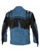 Casual Men's Cowboy Fringed Suede Leather Jacket 