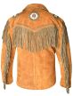Western Cowboy Leather Jacket With Frings and Beads For Men