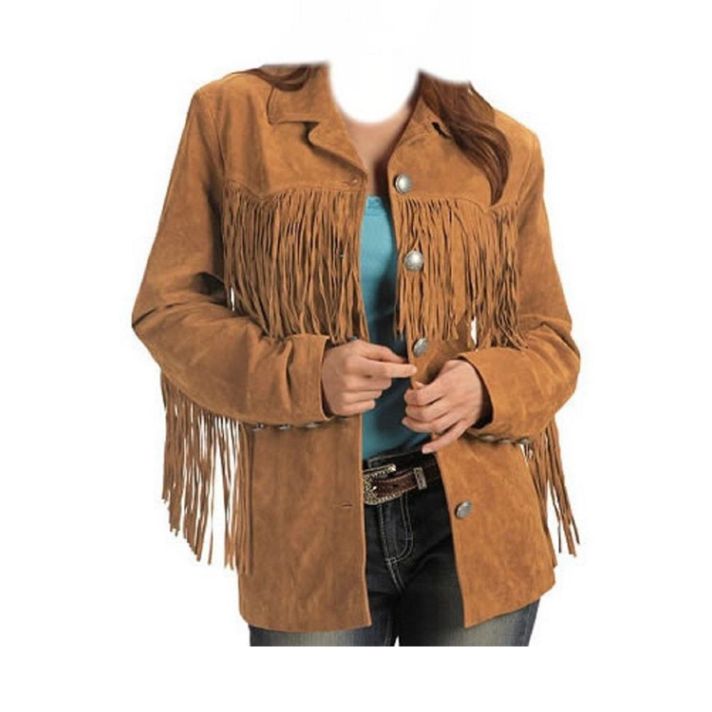Eagle Beads Western Cowgirl Suede Leather Jacket