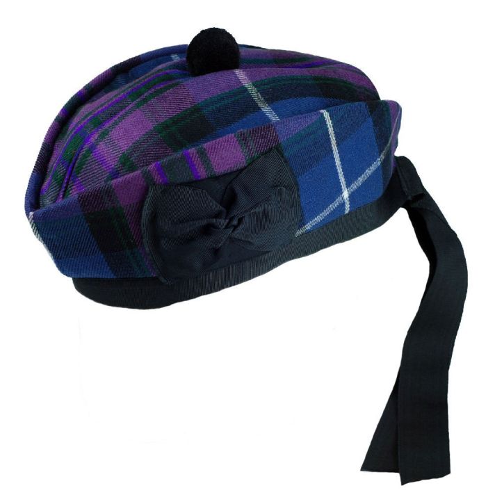 Pride of Scotland Glengarry with Black Pompom Wool Hat